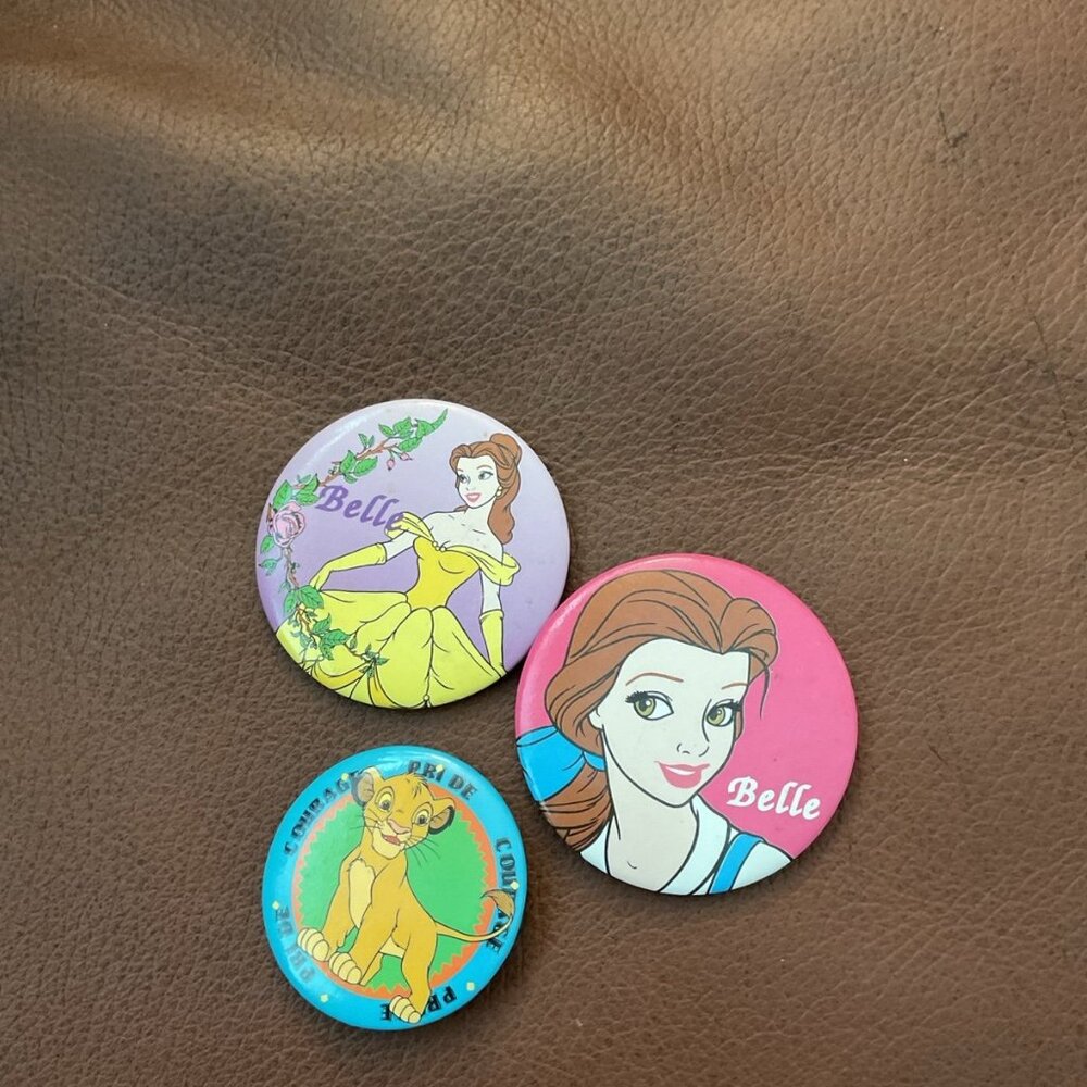 Vintage Beauty And The Beast Belle 2.25" Pinback Button Disney Princess